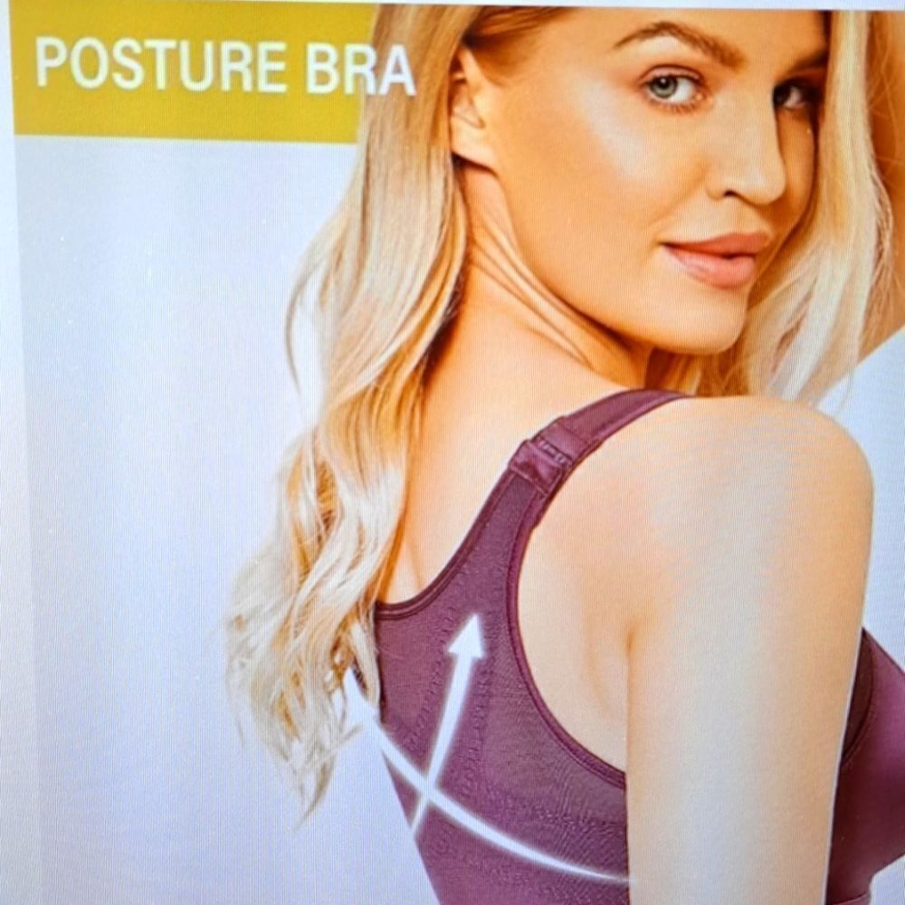 Delimira Bra X-Shaped Back Support Posture Sports Front Closure Wire Free 46DD - Picture 4 of 12